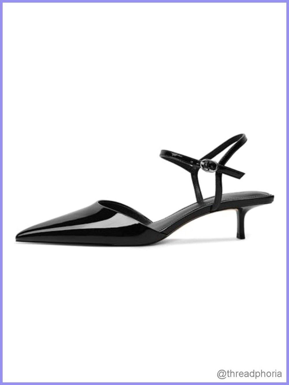 Kitten Heels for Women Pointed Toe Ankle Strap Low Heel Pumps 1.5 Inches